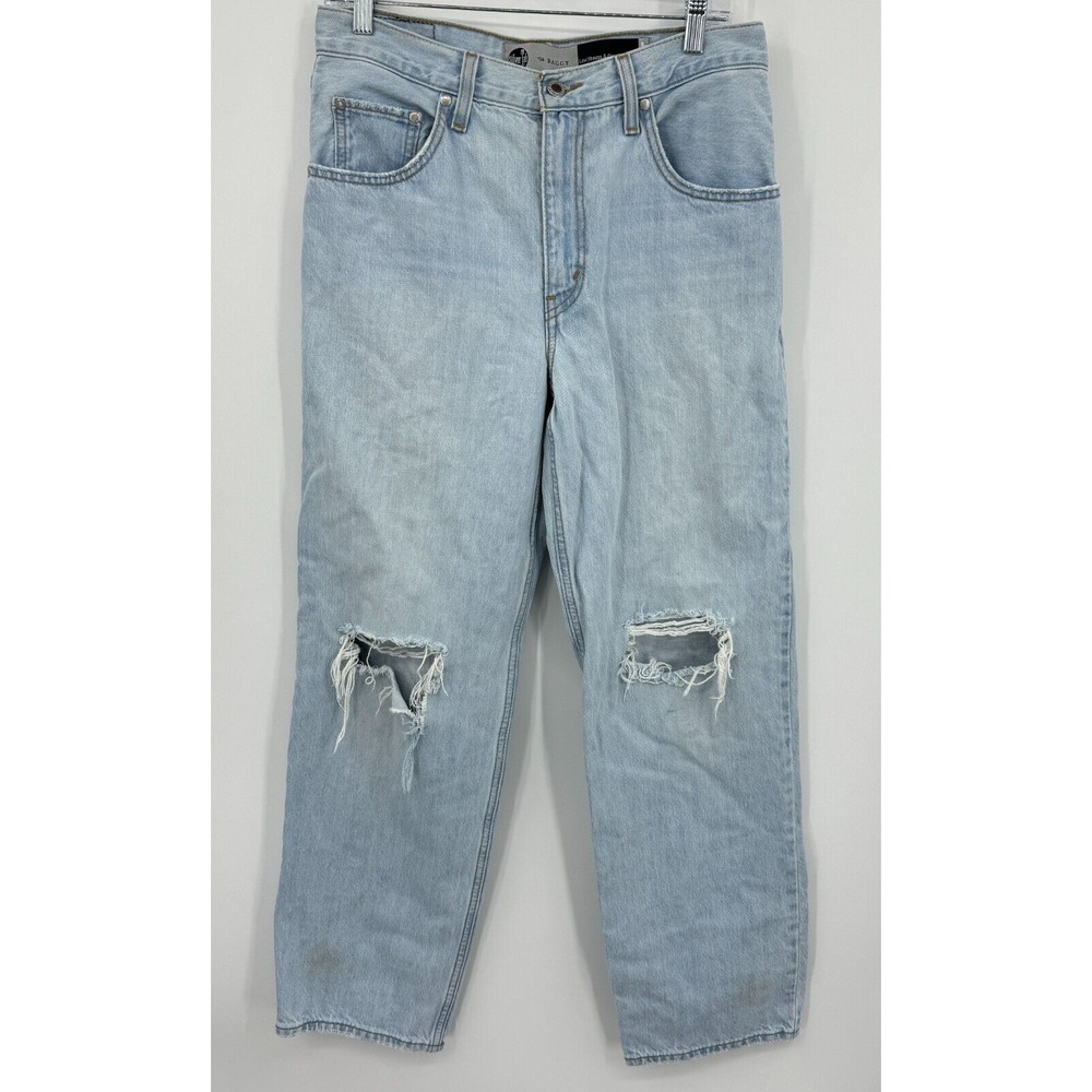 Levis Jeans Womens 28‎ Silver Tab 94 Baggy Loose Skater Distressed Light Wash